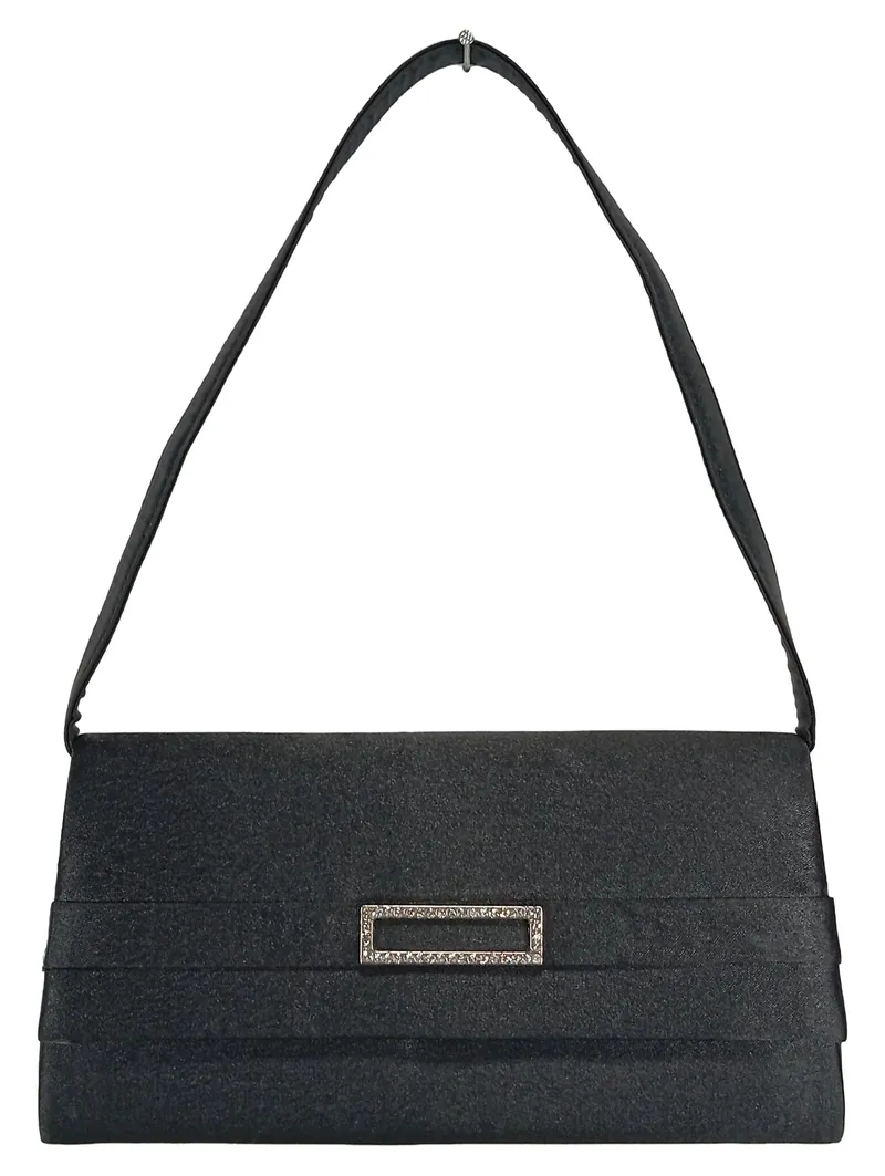 Bijou Brigitte Damen Clutch Schwarz Elegant Strass-Applikation Tasche 1