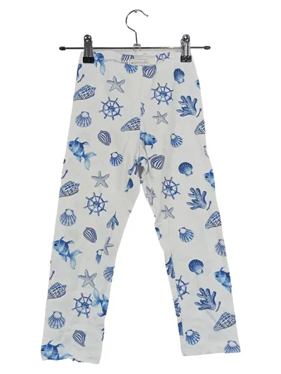Monnalisa Kinder Leggings Gr. 128 Maritim Meeresmotiv Baumwolle Stretch Sommer