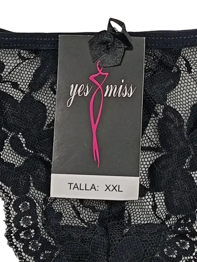 YES!MISS Damen String Tanga Spitze Schwarz Gr. XXL Slip Dessous