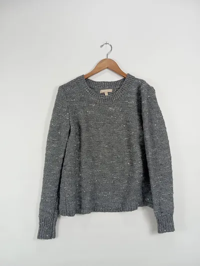 Banana Republic Damen Pullover Gr. 40/L Grau Casual Strick