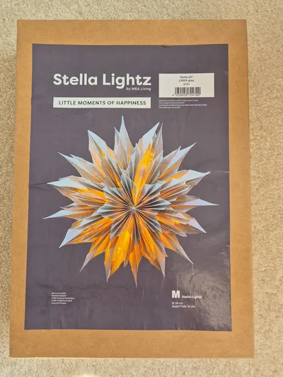 Stella Lightz Weihnachtsstern Papier Grau 60cm Deko Stern Weihnachten