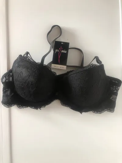 YES!MISS Damen BH Spitze Schwarz Gr. 105D Feminin Dessous