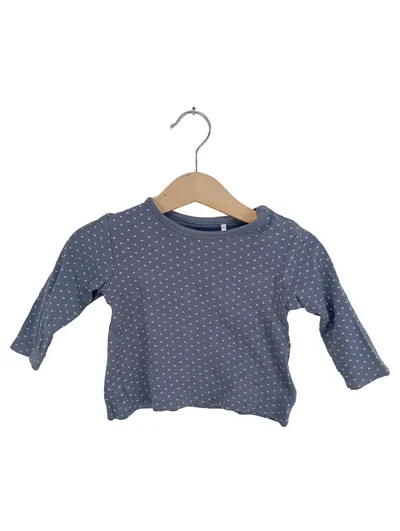 STACCATO Baby Body Gr. 62 Blau gepunktet Langarm Baumwolle