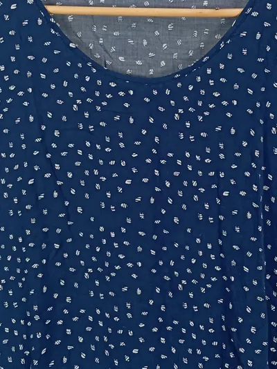 Q/S designed by Damen T-Shirt Blumenmuster Blau Gr. 44/XXL Baumwolle Casual