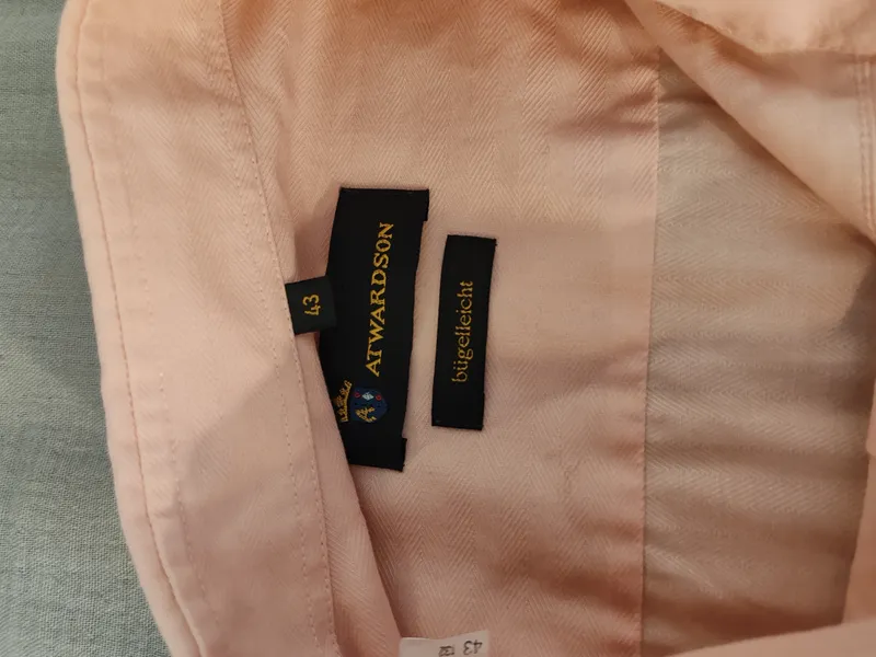 ATWARDSON Herren Business Hemd Rosa Gr. 43 Baumwolle bügelleicht 4