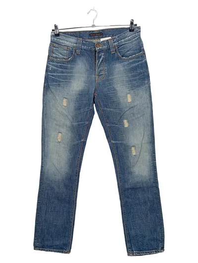Nudie Jeans Destroyed Jeans Herren W32/L31 Blau Used Look Denim