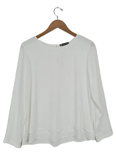 JANICE & JO Damen Hemdbluse Gr. 36/S Weiß Casual Langarm