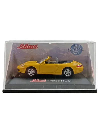 Schuco Porsche 911 Cabrio Gelb 1:72 Junior Metal Cars Modellauto OVP