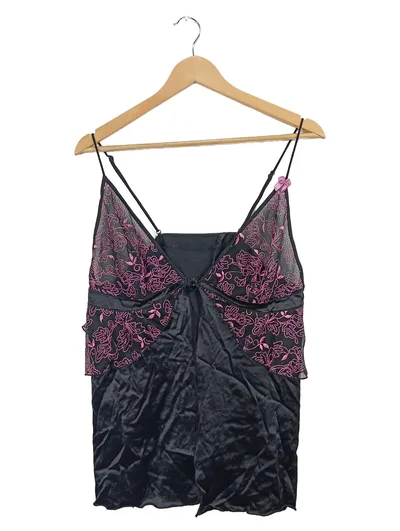 Cottelli Collection Damen Babydoll mit String Schwarz XXL Spitze