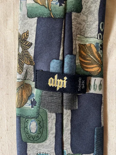ALPI Herren Krawatte Modern Mehrfarbig Florales Muster