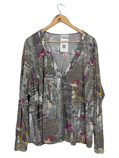 Cavita Damen Strickjacke Viskose Gr. 50/5XL Modern Mehrfarbig