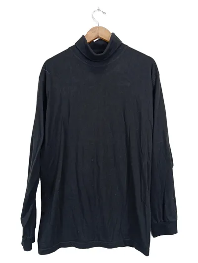 Vunic Herren Rollkragenpullover Langarmshirt Casual Schwarz XL Baumwolle