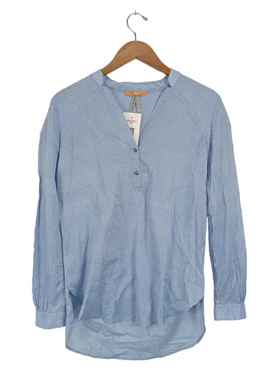 BOSS Damen Hemdbluse Blau gemustert Gr. 36/S Casual Langarm