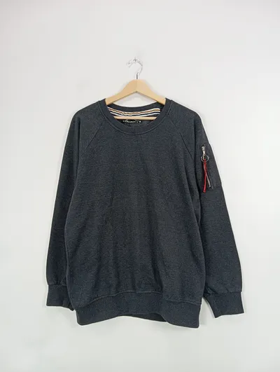 AMACI & SONS Herren Sweatshirt Grau XL Baumwolle Casual Langarm