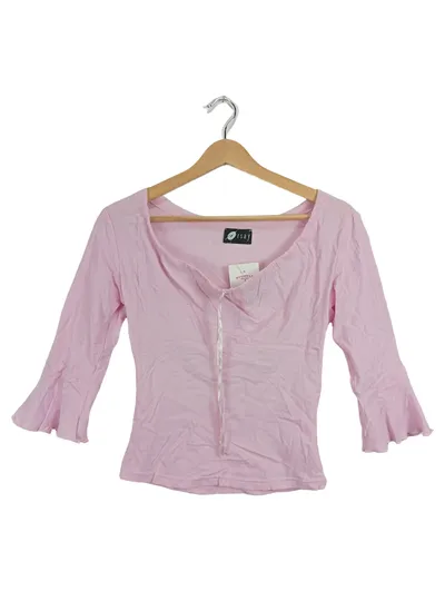 ORSAY Damen Shirt Rosa Gr. L 3/4-Arm Volantärmel Feminin