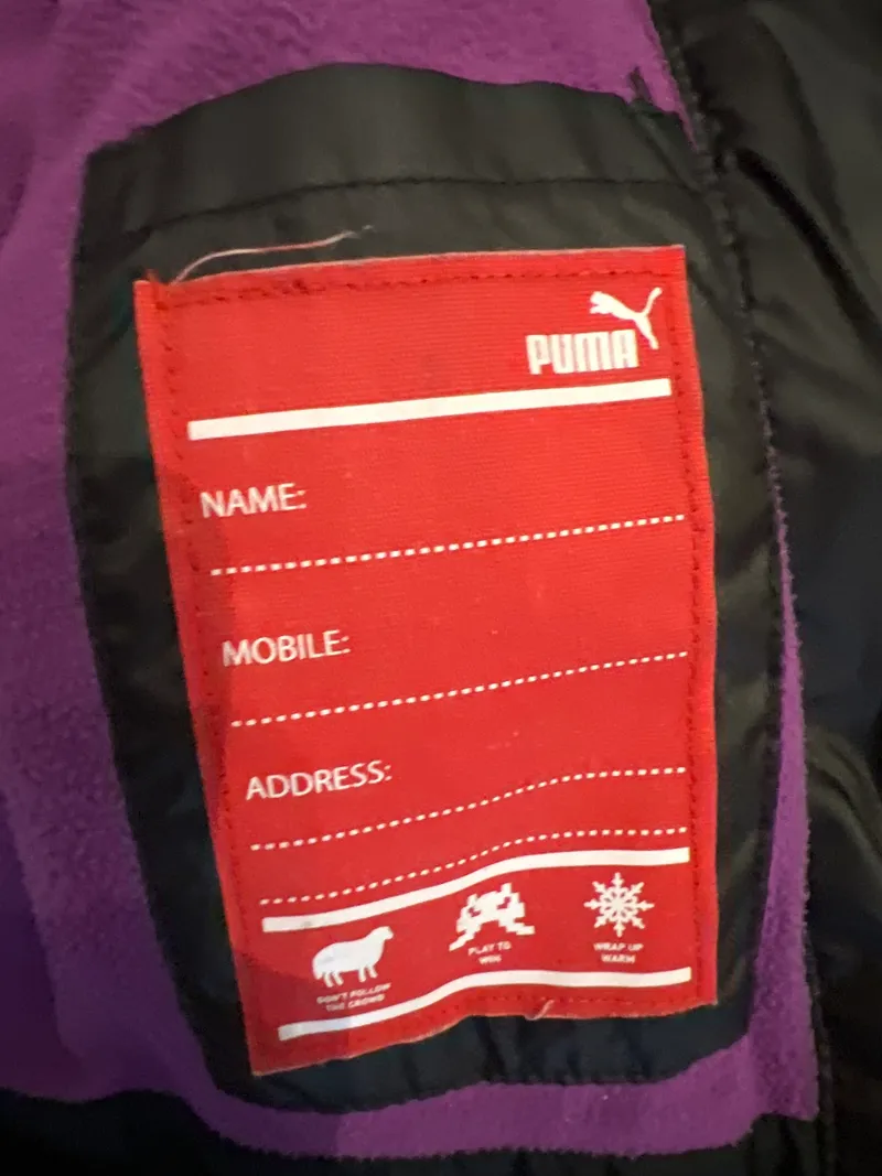 PUMA Mädchen Steppjacke Winterjacke Kapuze Gr. 140 Schwarz Lila 2