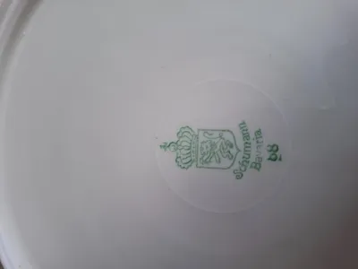 Schumann Arzberg Bavaria Essteller Porzellan weiß Gold Rand 25cm