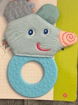 HABA Greifling Maus Beißring Baby Spielzeug Blau mit Beißelement NEU