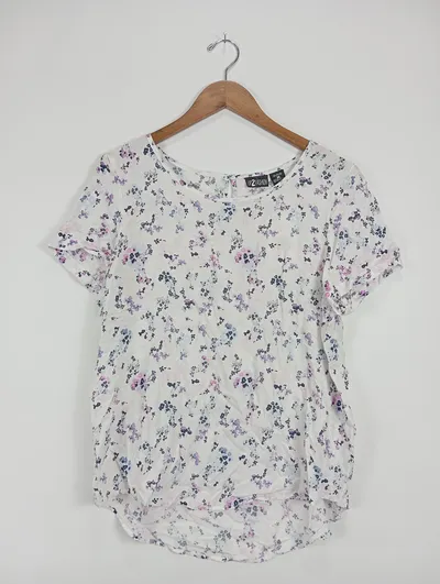 UP 2 FASHION Damen Bluse Gr. 38/M Mehrfarbig Blumenmuster Feminin Freizeit