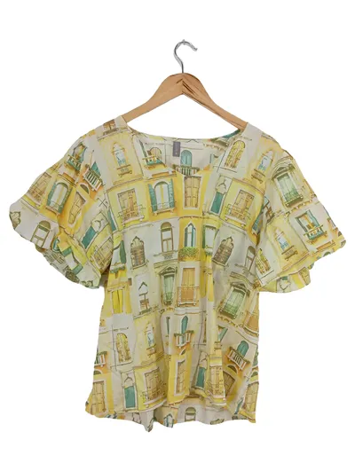CULTURE Damen T-Shirt 42 Mehrfarbig Romantisch Venedig Motiv Baumwolle