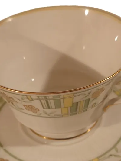 Krautheim Tasse Untertasse Porzellan Blumen Klassisch Mehrfarbig 6cm