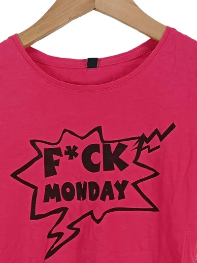 Blind Date Kinder T-Shirt Pink Casual Einheitsgröße mit F*ck Monday Aufdruck