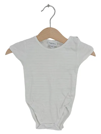 Fagottino Baby Body Kurzarm Weiß Gestreift Gr. 6-9 Monate