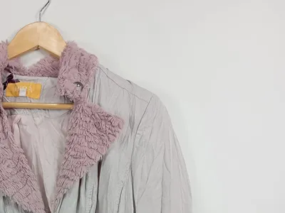 BiBA Damen Steppjacke Gr. 40/L Modisch Mehrfarbig Fellbesatz