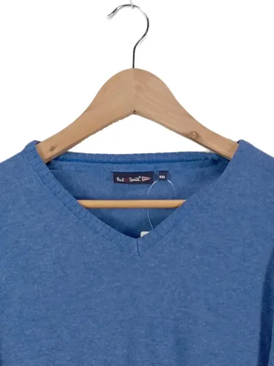 Paul Smith Herren Pullover V-Ausschnitt Blau Casual Gr. 54/XXL