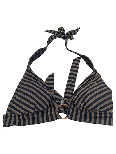 Bruno Banani Damen Bikini Oberteil Gr. 34 XS Gestreift Metallic Mehrfarbig