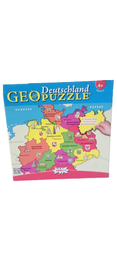 Amigo GeoPuzzle Deutschland 51 Teile Bundesländer Lernpuzzle ab 4 Jahren