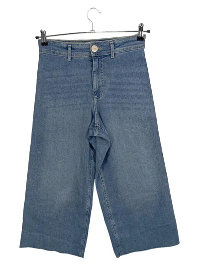 ONLY Damen Jeans Hose Wide Fit Cropped Blau Gr. 30 Casual Denim