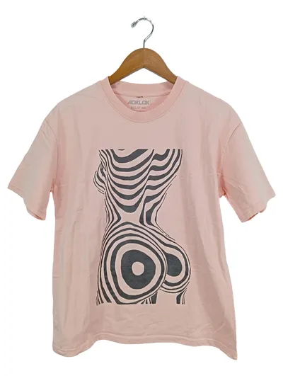 AOKLOK Herren T-Shirt Rosa L Casual mit grafischem Print