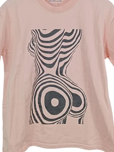 AOKLOK Herren T-Shirt Rosa L Casual mit grafischem Print