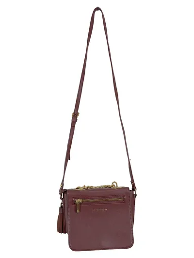 JETTE Damen Clutch Rot Elegant mit Kette Quaste Umhängetasche
