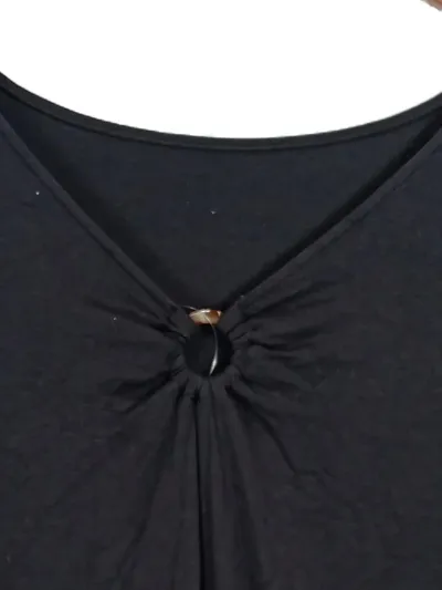 LASCANA Damen T-Shirt Schwarz Gr. 36/S mit Ring-Detail Casual