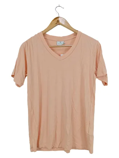 Kaffe Damen T-Shirt V-Ausschnitt Basic Rosa Gr. S Viskose