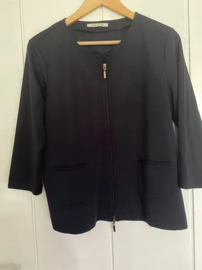 Betty Barclay Damen Leichte Jacke Gr. 42/XL Blau Casual Reißverschluss