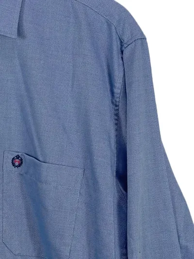 HATICO Herren Business Hemd Blau Gr. 50/L Langarm Baumwolle Strukturmuster