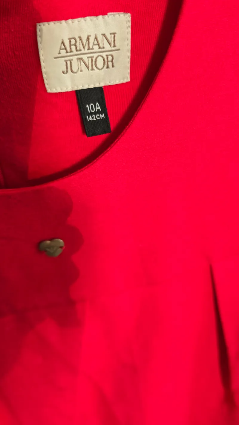 Armani Junior Festliches Kleid Rot Pailletten Applikationen Gr. 140 Elegant 2