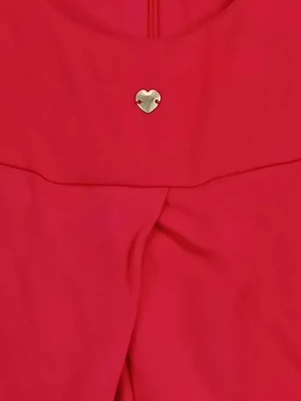 Armani Junior Festliches Kleid Rot Pailletten Applikationen Gr. 140 Elegant 3