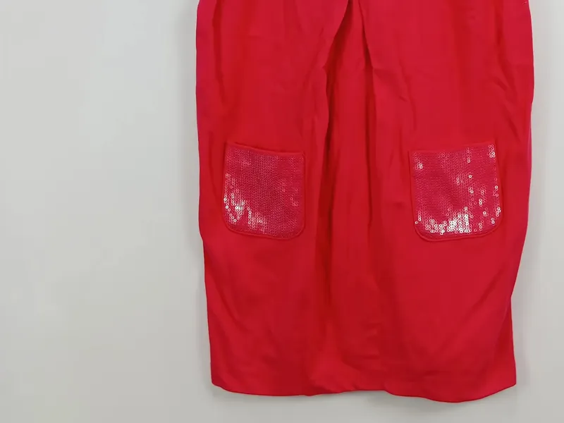 Armani Junior Festliches Kleid Rot Pailletten Applikationen Gr. 140 Elegant 4