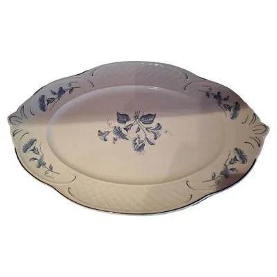 Villeroy & Boch Val Bleu Servierplatte 25cm Oval Blumenmuster Weiß Porzellan
