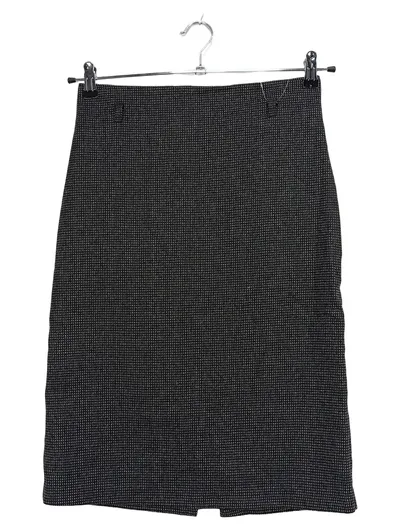 BENETTON Damen Bleistiftrock Gr. 40 Grau Wolle Business Midirock