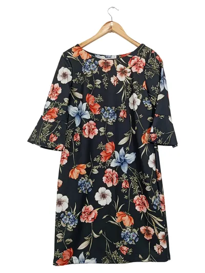 CARTOON Damen Freizeitkleid Gr. 38 M Blumenmuster Mehrfarbig Casual