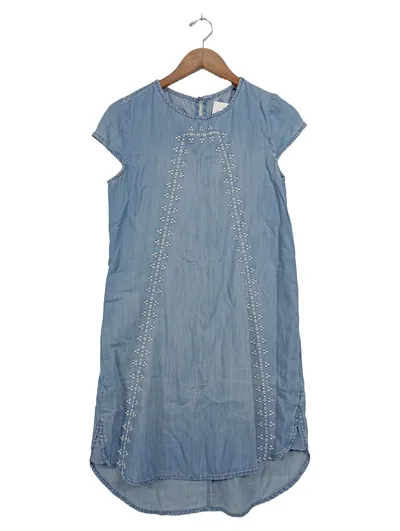 EDC Damen Jeanskleid Blau Gr. 34/XS Casual Sommerkleid Stickerei