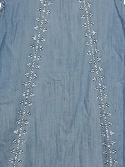 EDC Damen Jeanskleid Blau Gr. 34/XS Casual Sommerkleid Stickerei