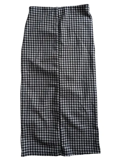 ZARA Damen Faltenrock kariert Schwarz Gr. M Midi Casual