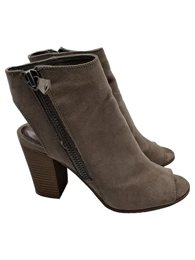Madden Girl Damen Stiefeletten Wildleder Blockabsatz Reißverschluss Beige Gr. 37