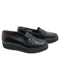 Paul Green Damen Loafer Slipper Lackleder Schwarz Gr. 37 Plateau 1